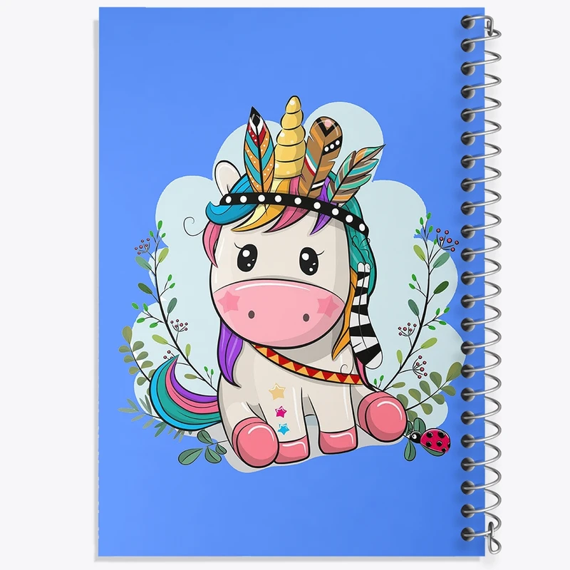 دفتر طراحی 50 برگ خندالو طرح اسب تک شاخ یونیکورن  کد 3837