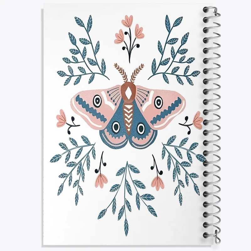 دفتر طراحی 50 برگ خندالو طرح شاپرک و گل کد N6887