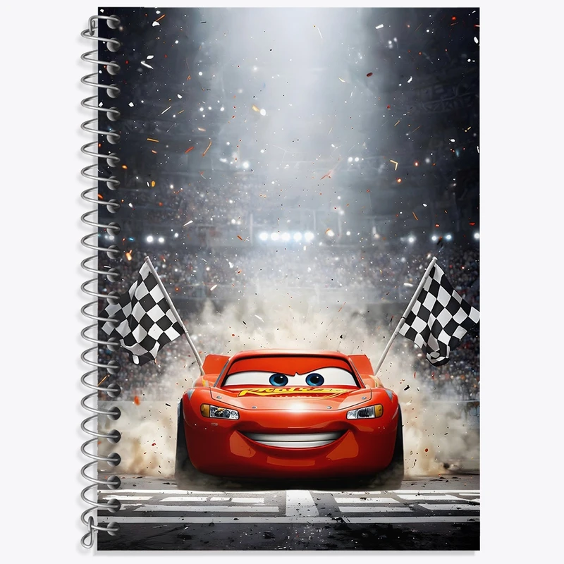 دفتر زبان 50 برگ خندالو مدل سه خط طرح ماشین ها (Cars) کد N7266