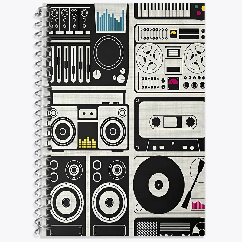 دفتر زبان 50 برگ خندالو مدل سه خط طرح موسیقی کد F9702