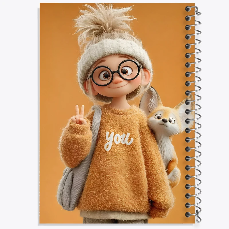 دفتر نقاشی 50 برگ خندالو طرح دخترانه بامزه کد N8381