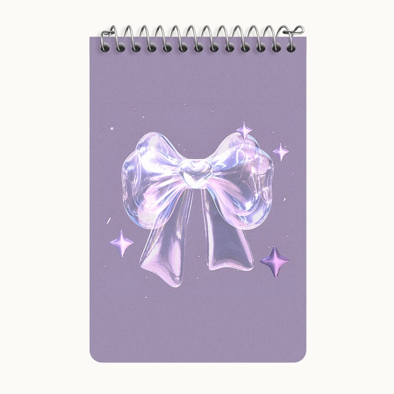 دفتر یادداشت 50 برگ خندالو طرح پاپیون بنفش کد F3724