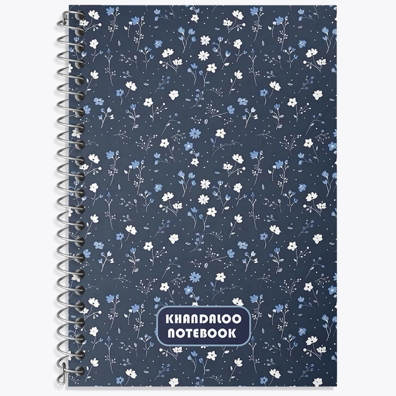 دفتر زبان دوخط 50 برگ خندالو طرح پترن گل گلی کد N6079