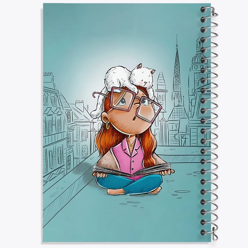 دفتر لیست خرید 50 برگ خندالو طرح دختر و گربه شیطون کد N6255