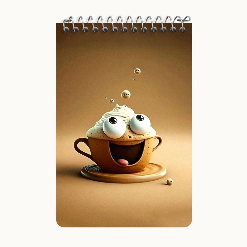 دفتر یادداشت 50 برگ خندالو طرح فنجان کاپوچینو کد F6829