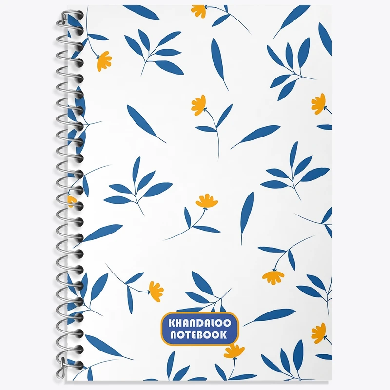 دفتر زبان 50 برگ خندالو مدل سه خط طرح پترن گل گلی کد N6093