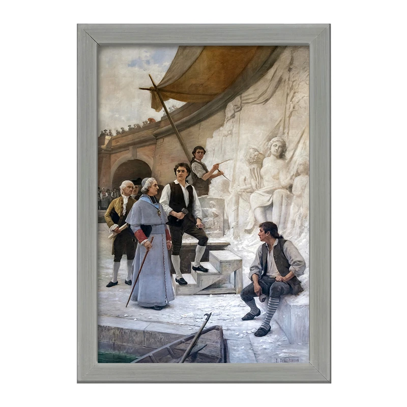 تابلو خندالو طرح نقاشی دیدار از مجسمه ساز اثر ادوارد برنارد دبات پونسان کد F12487