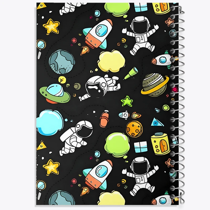 دفتر مشق 100 برگ خندالو طرح پترن فضایی کد N6477