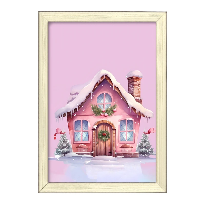 تابلو خندالو طرح خانه ی صورتی کد F5939