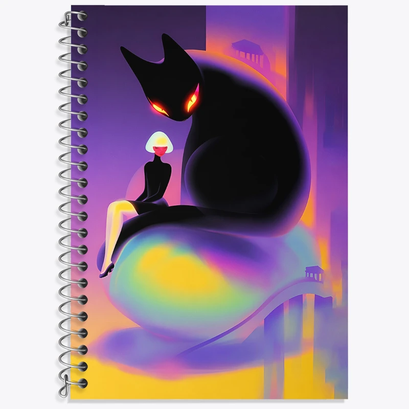 دفتر نت موسیقی 50 برگ خندالو طرح گربه و دختر کد N6261