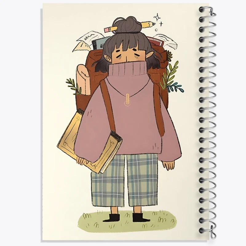 دفتر طراحی 50 برگ خندالو طرح دختر ماجراجو کد N6160