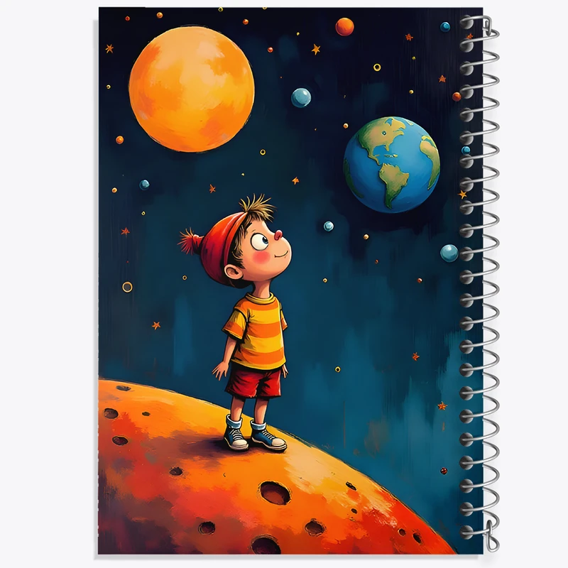 دفتر نقاشی 50 برگ خندالو طرح پسر و فضا کد F9828