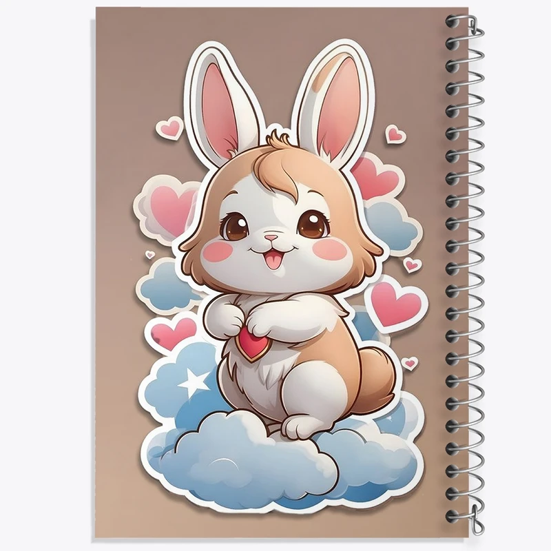 دفتر طراحی 50 برگ خندالو طرح خرگوش کیوت کد N2108