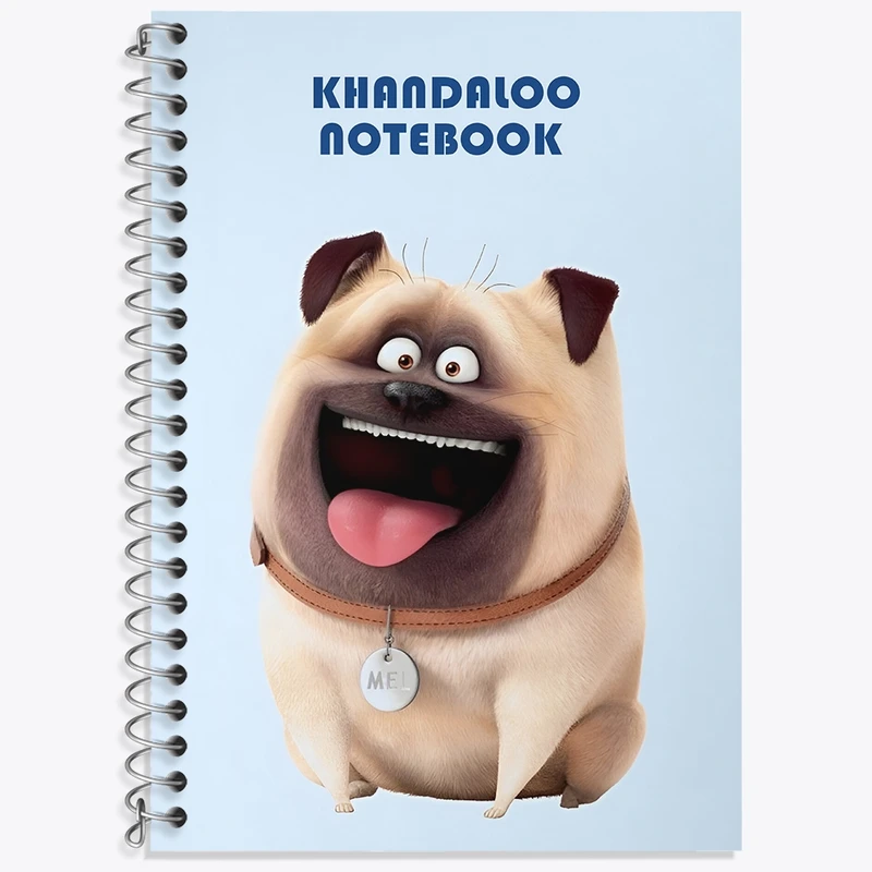 دفتر زبان 50 برگ خندالو مدل سه خط طرح زندگی پنهان حیوانات خانگی کد N6137