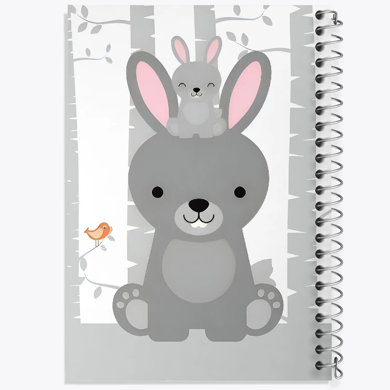 دفتر طراحی 50 برگ خندالو طرح خرگوش بامزه کد F3178