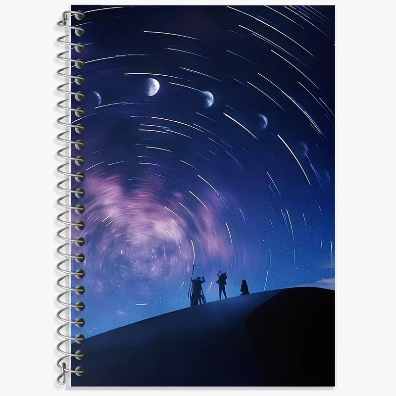 دفتر زبان 50 برگ خندالو مدل سه خط طرح آسمان شب کد F10763