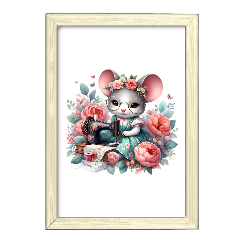 تابلو خندالو طرح موش خیاط کد F6199