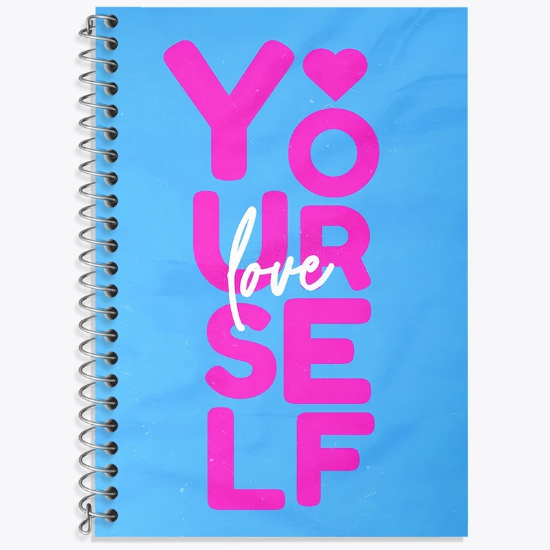 دفتر زبان 50 برگ خندالو مدل سه خط طرح Love Your Self کد F4078