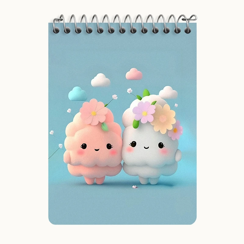 دفتر یادداشت 50 برگ خندالو طرح ابرهای کیوت کد N5288