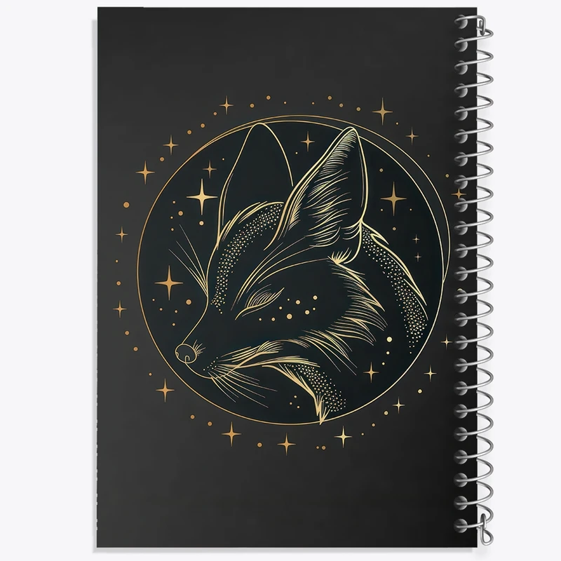 دفتر طراحی 50 برگ خندالو طرح روباه مینیمال کد F3086