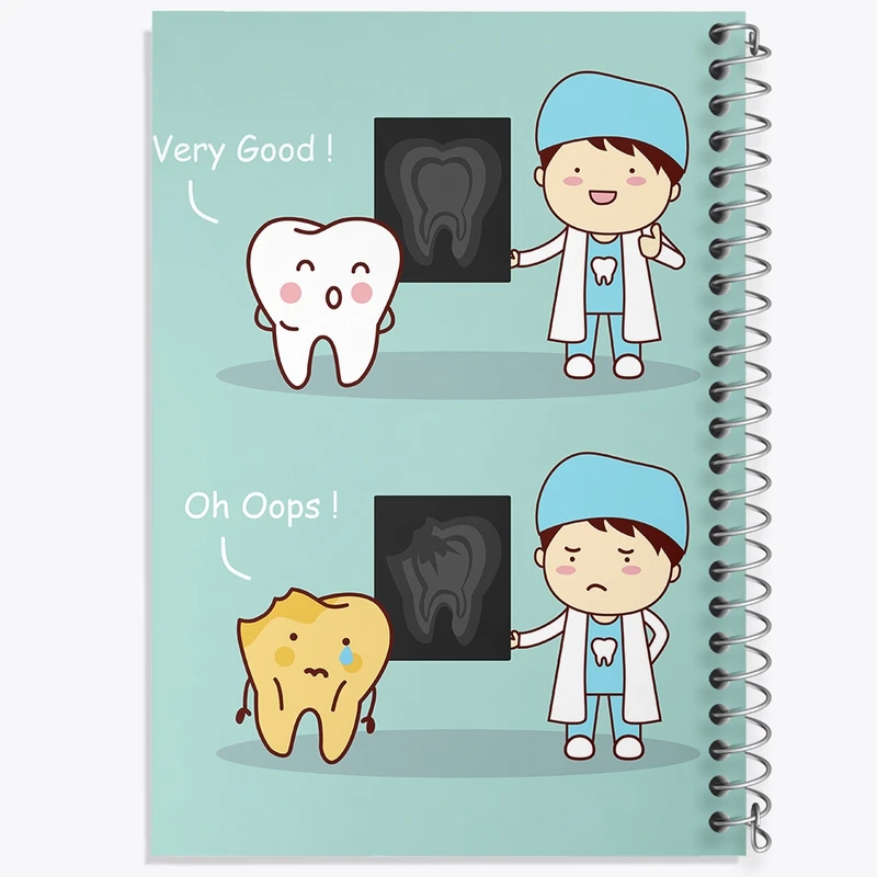 دفتر طراحی 50 برگ خندالو طرح دندان و دندان پزشکی کودکانه کد 36734