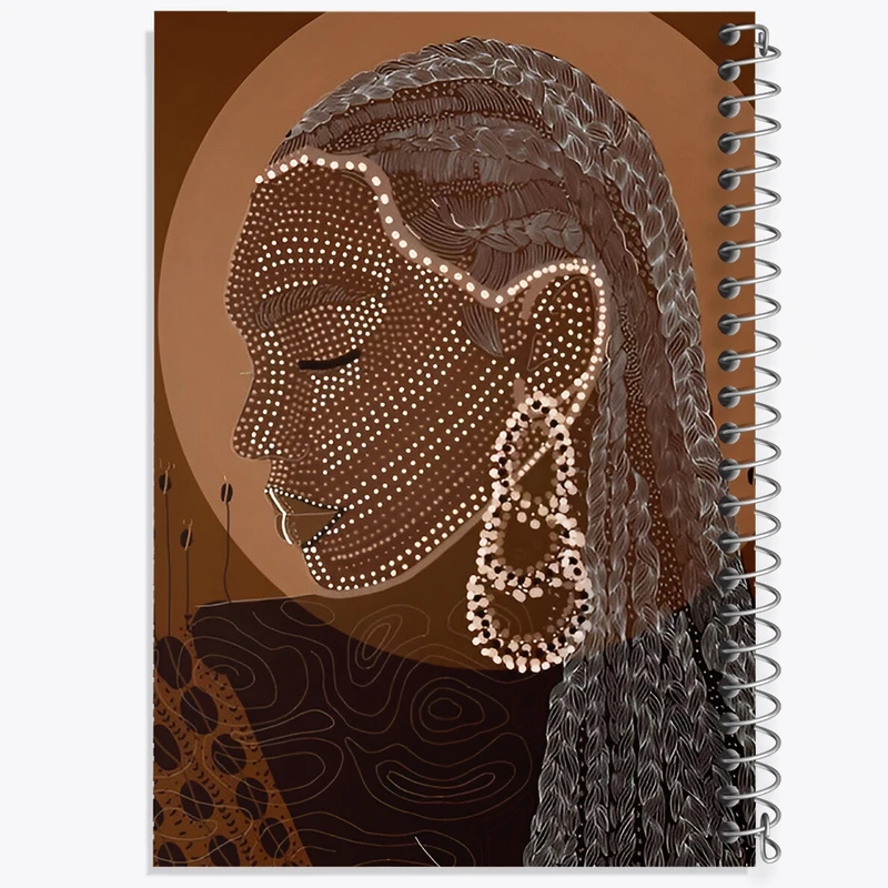 دفتر ژورنال نویسی 50 برگ خندالو مدل نقطه ای طرح زن آفریقایی کد F4797