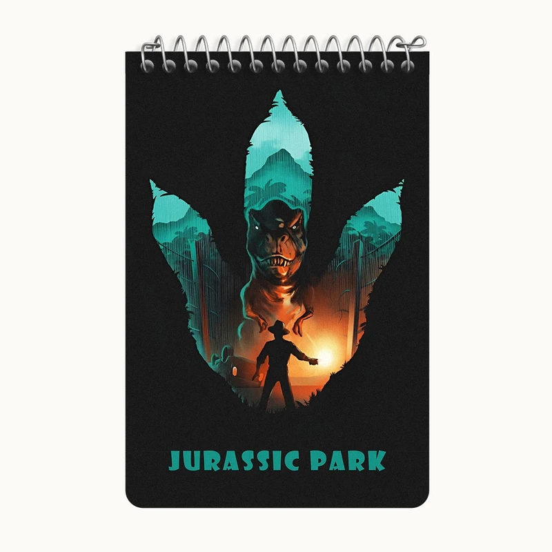 دفتر یادداشت 50 برگ خندالو طرح ژوراسیک (Jurassic Park) کد F13773