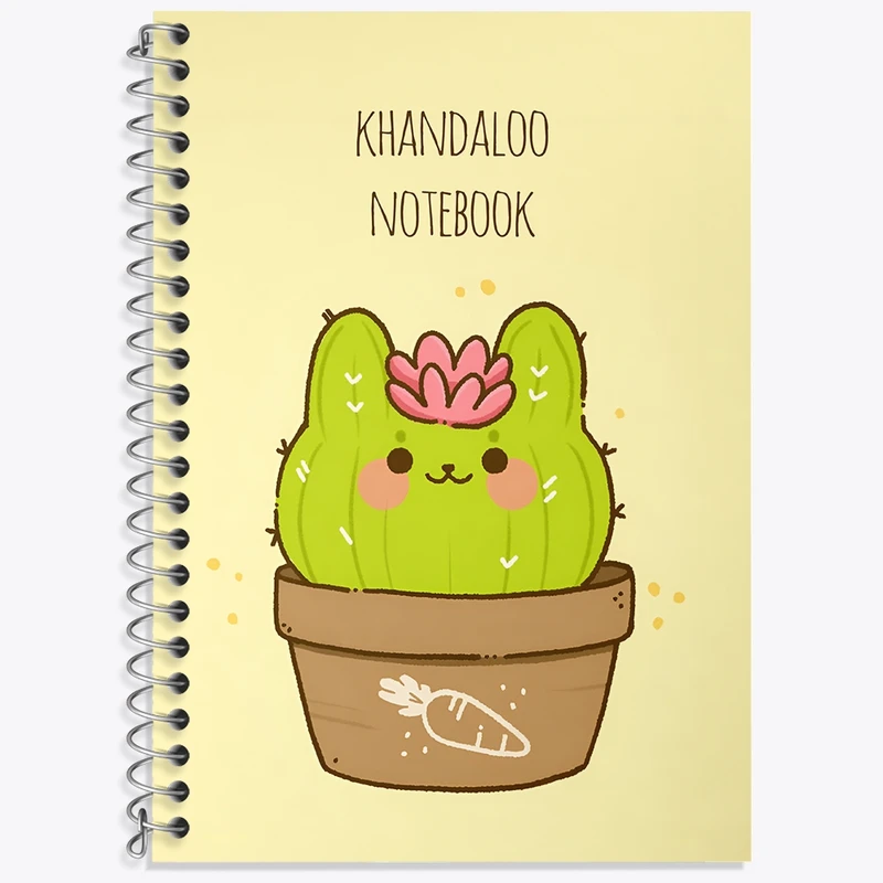 دفتر زبان 50 برگ خندالو مدل سه خط طرح کاکتوس بامزه کد N8329