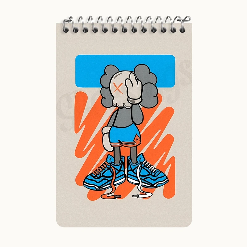 دفتر یادداشت 50 برگ خندالو طرح  کاوز (Kaws) کد F11035