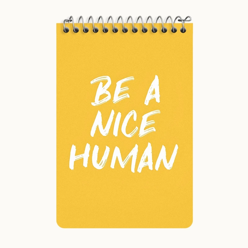 دفتر یادداشت 50 برگ خندالو طرح Be A Nice Human کد F3694