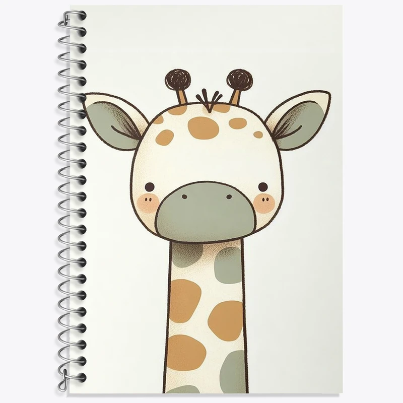 دفتر زبان 50 برگ خندالو مدل سه خط طرح زرافه کیوت کد F3150