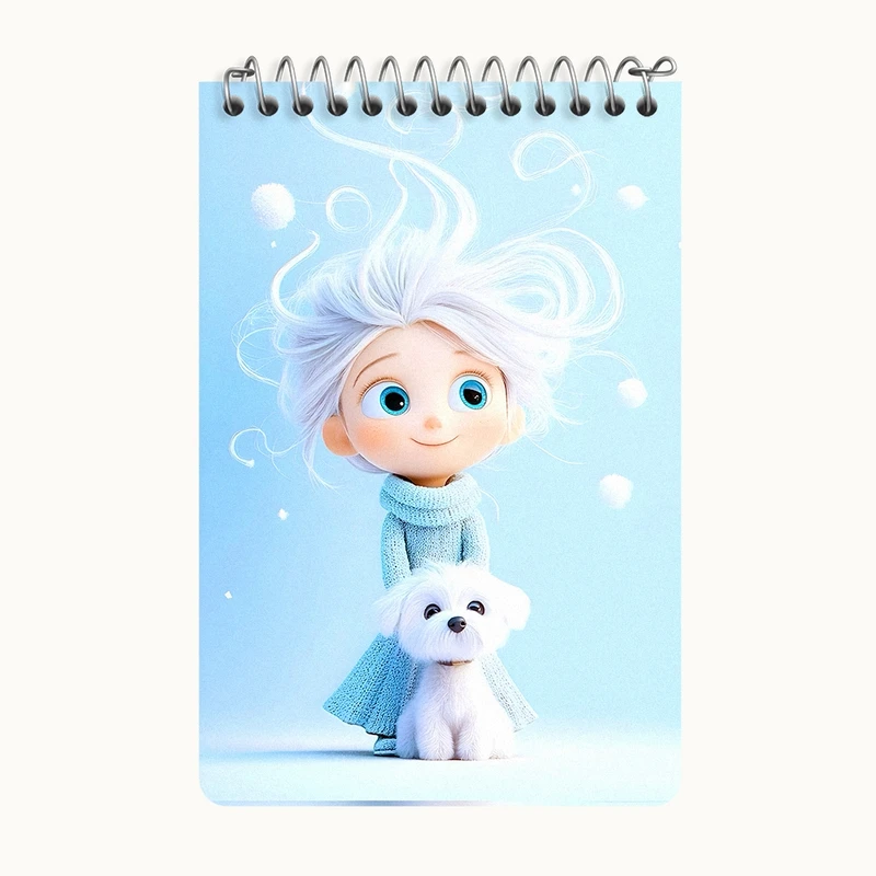 دفتر یادداشت 50 برگ خندالو طرح دختر و سگ بامزه کد F8714