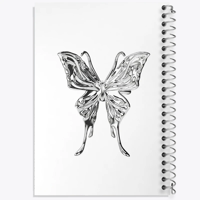 دفتر مشق 100 برگ خندالو طرح پروانه کروم کد F3896