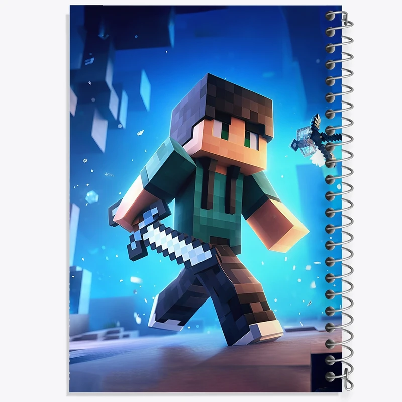 دفتر ژورنال نویسی 50 برگ خندالو مدل نقطه ای طرح ماینکرافت (Minecraft) کد F3543