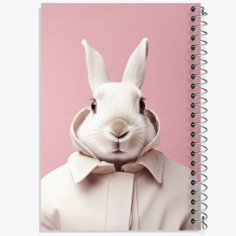 دفتر ژورنال نویسی 50 برگ خندالو مدل نقطه ای طرح خرگوش بامزه کد F3228