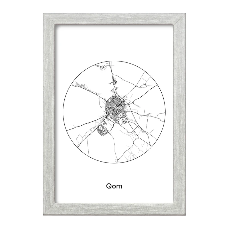 تابلو خندالو طرح نقشه شهر قم کد F1706