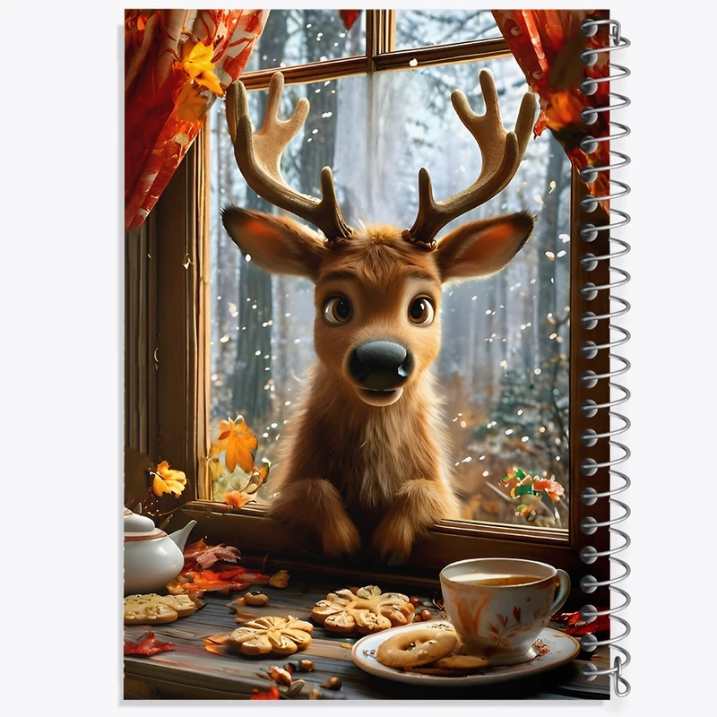 دفتر شطرنجی 50 برگ خندالو طرح گوزن بامزه کد F8520