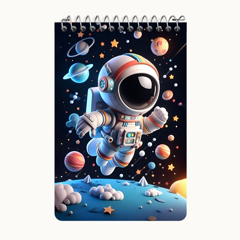 دفتر یادداشت 50 برگ خندالو طرح فضانورد کد F9155