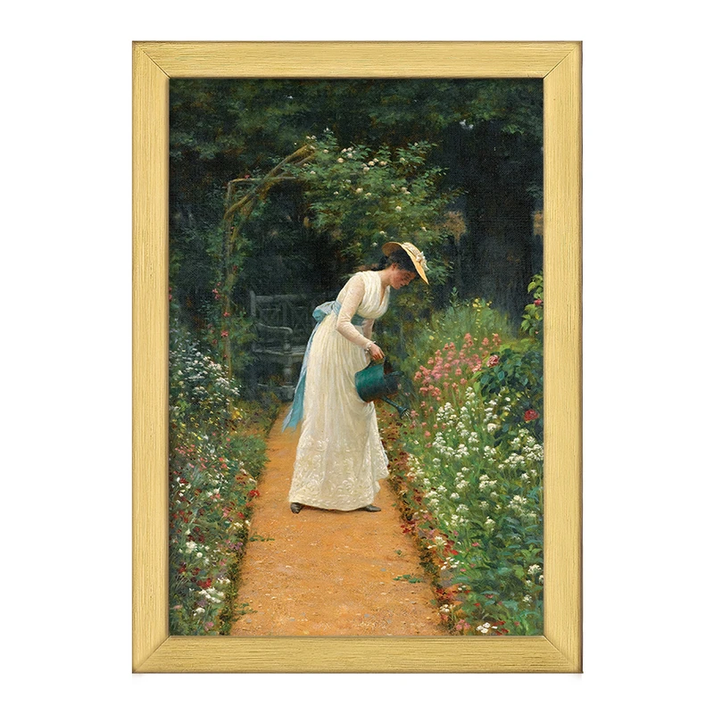 تابلو خندالو طرح نقاشی باغ بانوی من اثر ادموند بلر لیتون کد F12472