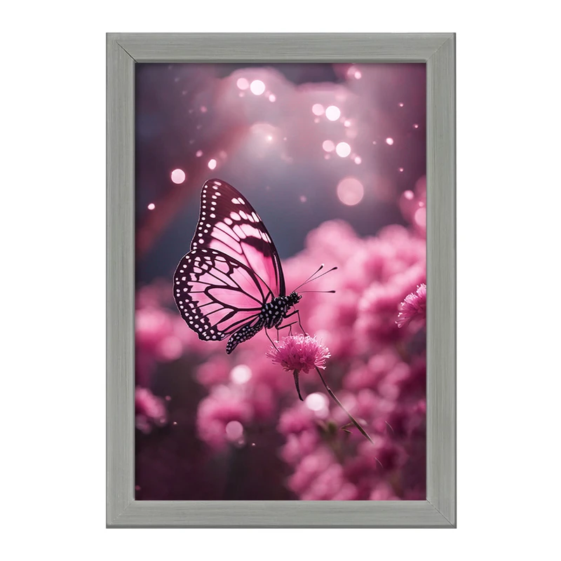 تابلو خندالو طرح پروانه صورتی کد F2958