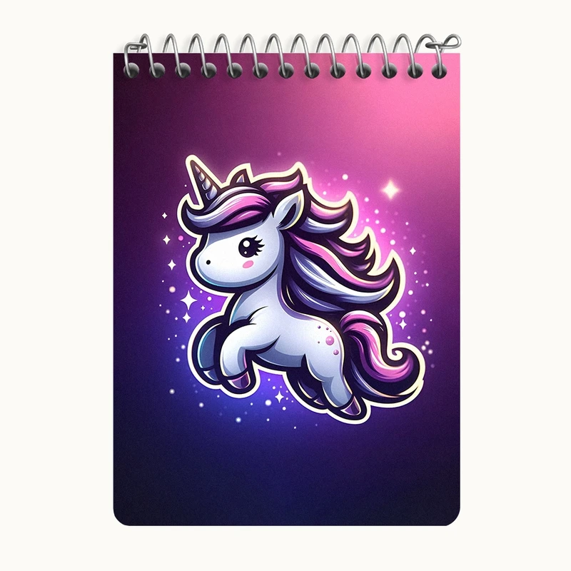 دفتر یادداشت 50 برگ خندالو طرح اسب تک شاخ کد N5147