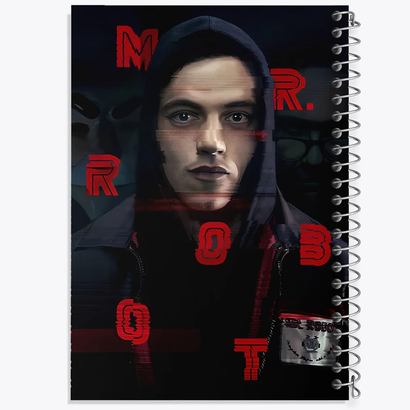 دفتر مشق 50 برگ خندالو طرح مستر ربات (Mr. Robot) کد F13683