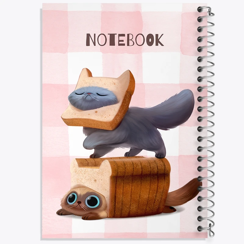 دفتر طراحی 50 برگ خندالو طرح گربه بامزه کد N6534