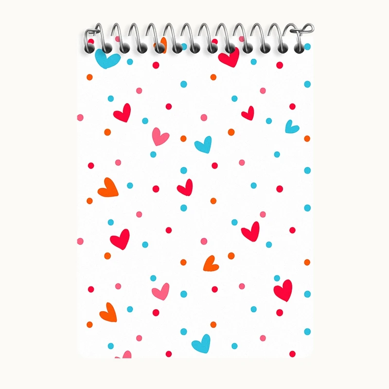 دفتر یادداشت 50 برگ خندالو طرح پترن قلبی کد N6654
