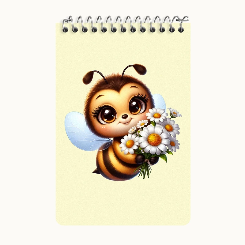 دفتر یادداشت 50 برگ خندالو طرح زنبور کیوت کد F7691