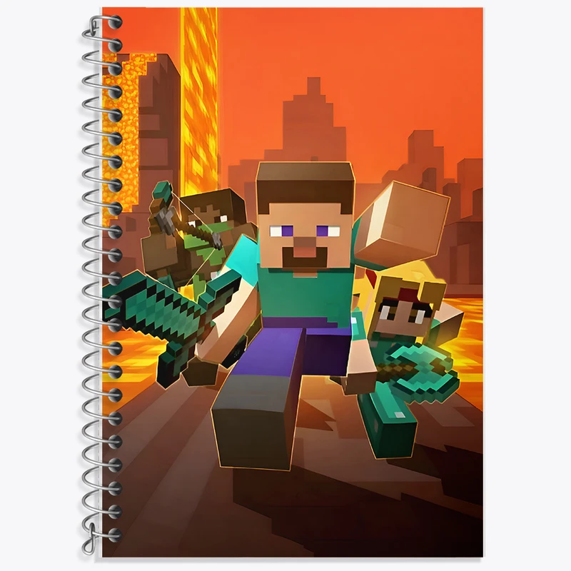 دفتر زبان دوخط 50 برگ خندالو طرح ماینکرافت (Minecraft) کد F8966