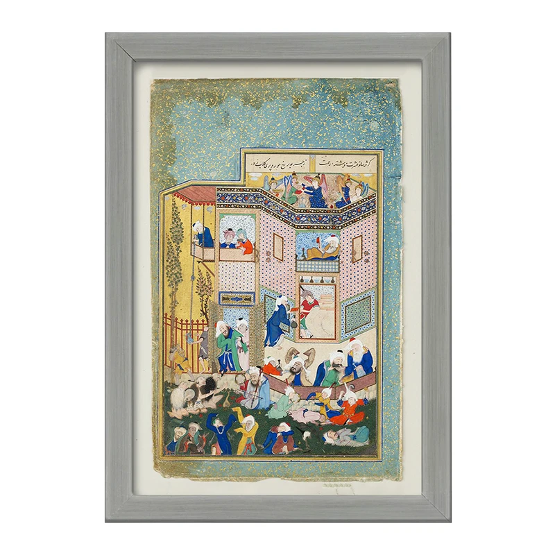 تابلو خندالو طرح نقاشی برگی از دیوان حافظ اثر سلطان محمد کد F12380