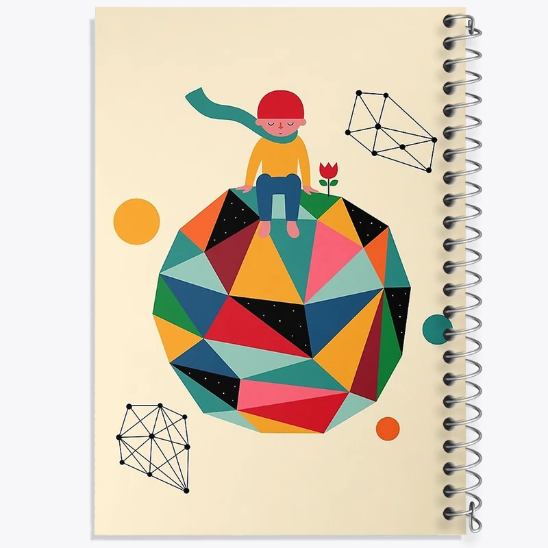 دفتر طراحی 50 برگ خندالو طرح شازده کوچولو  کد 1837