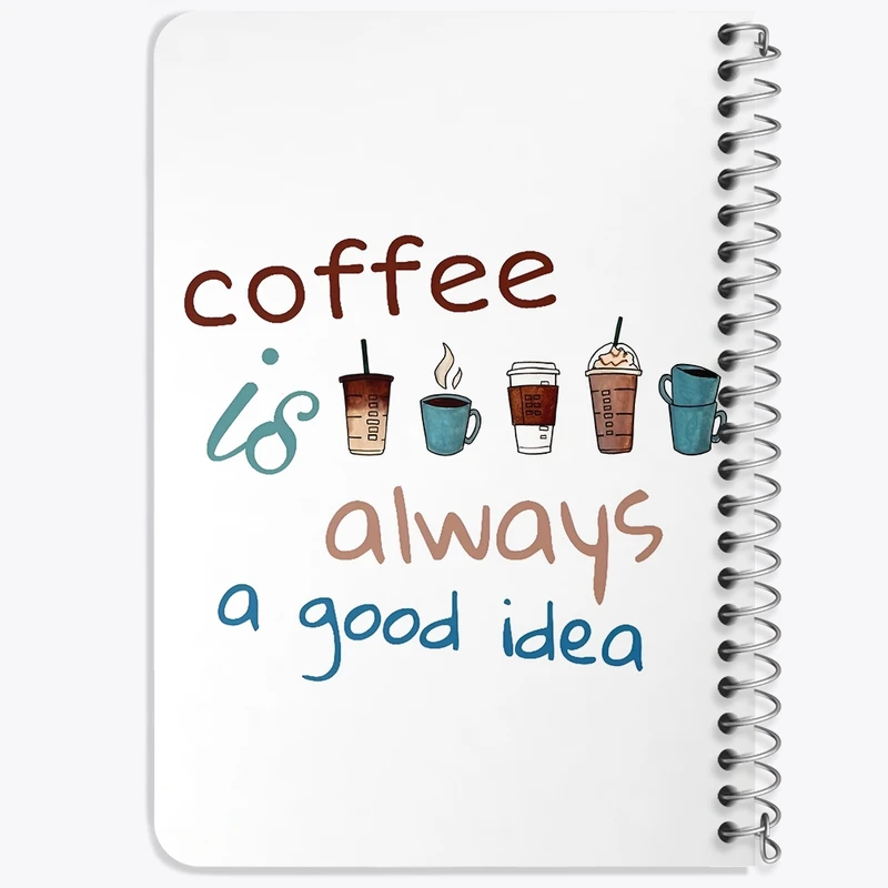 دفتر یادداشت 50 برگ خندالو طرح Coffee Is Always A Good Idea کد F11041