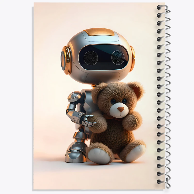 دفتر مشق 100 برگ خندالو طرح ربات و خرس کیوت کد F4329